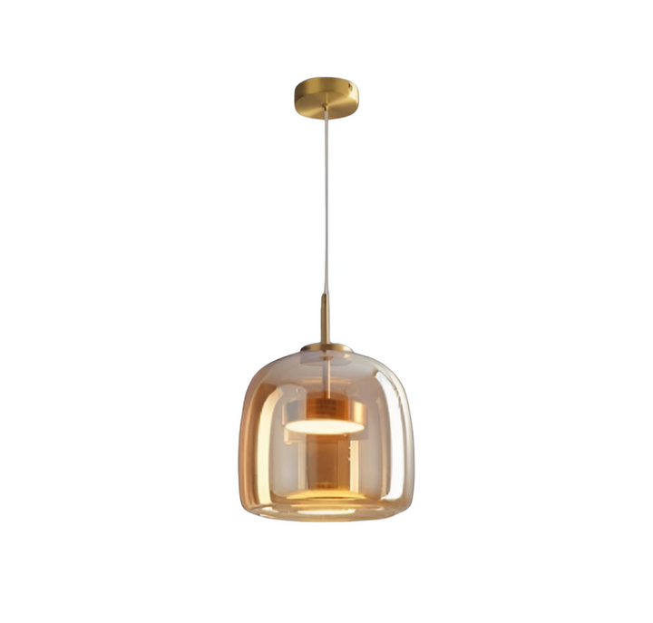 Suspension Pendant Lamp - Bell Shaped Shade with Inner Diffuser