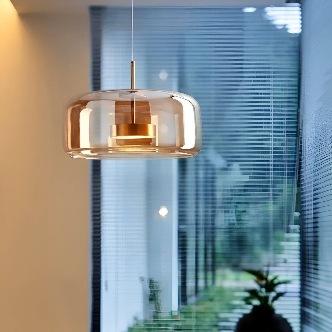 Suspension Pendant Lamp - Bell Shaped Shade with Inner Diffuser