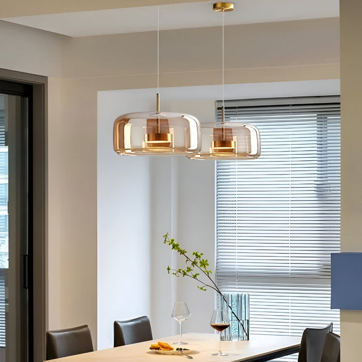 Suspension Pendant Lamp - Bell Shaped Shade with Inner Diffuser