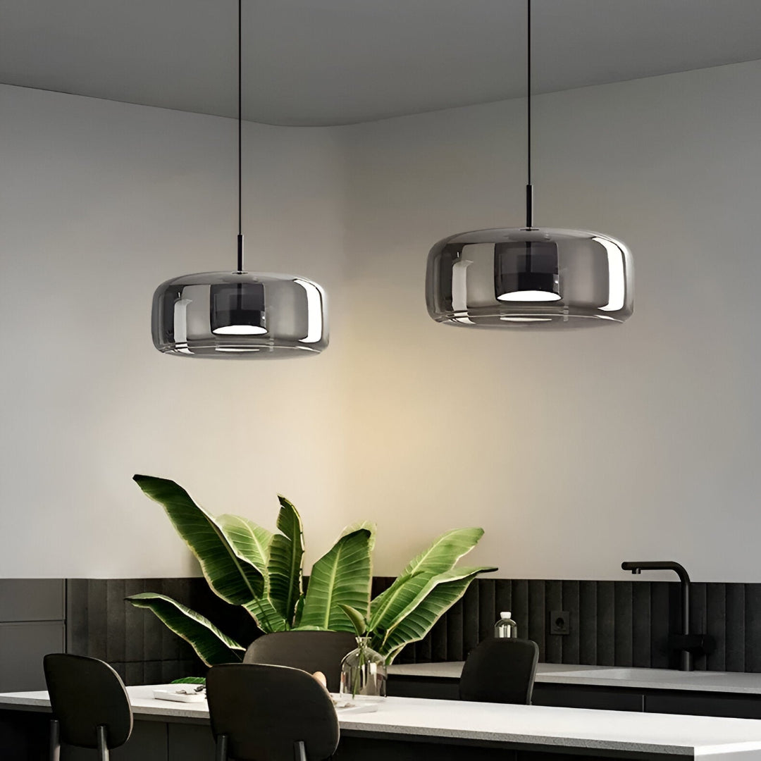 Suspension Pendant Lamp - Bell Shaped Shade with Inner Diffuser