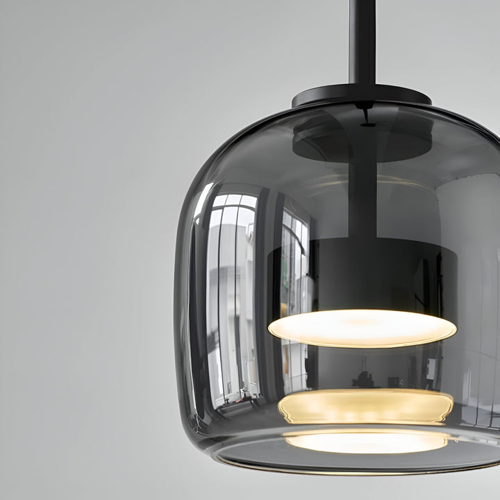 Suspension Pendant Lamp - Bell Shaped Shade with Inner Diffuser