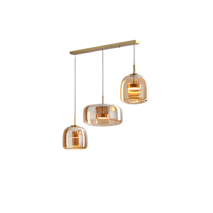 Suspension Pendant Lamp - Bell Shaped Shade with Inner Diffuser