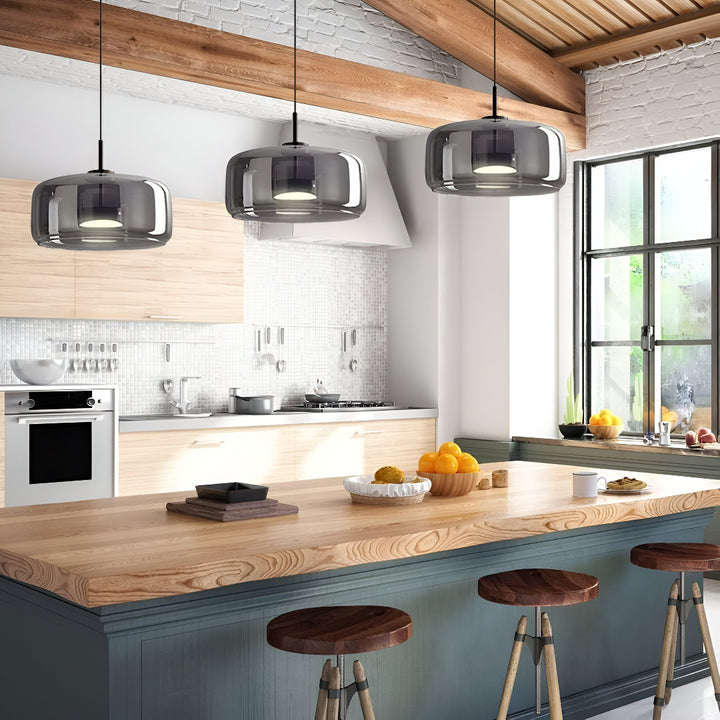 Suspension Pendant Lamp - Bell Shaped Shade with Inner Diffuser