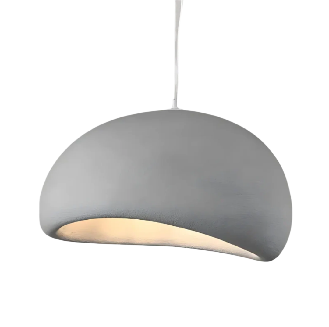 Suspension Pendant Lamp - Domed Pebble Shaped Shade