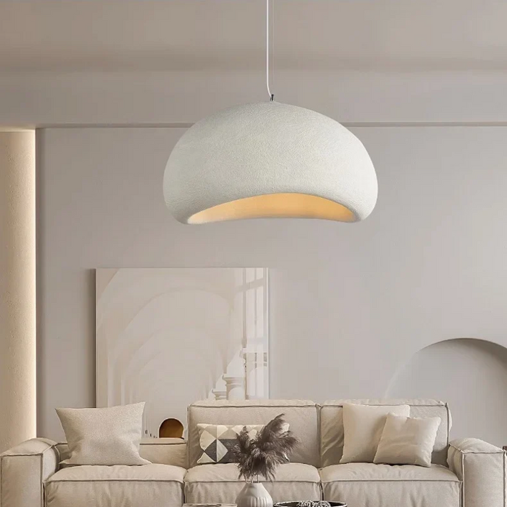 Suspension Pendant Lamp - Domed Pebble Shaped Shade