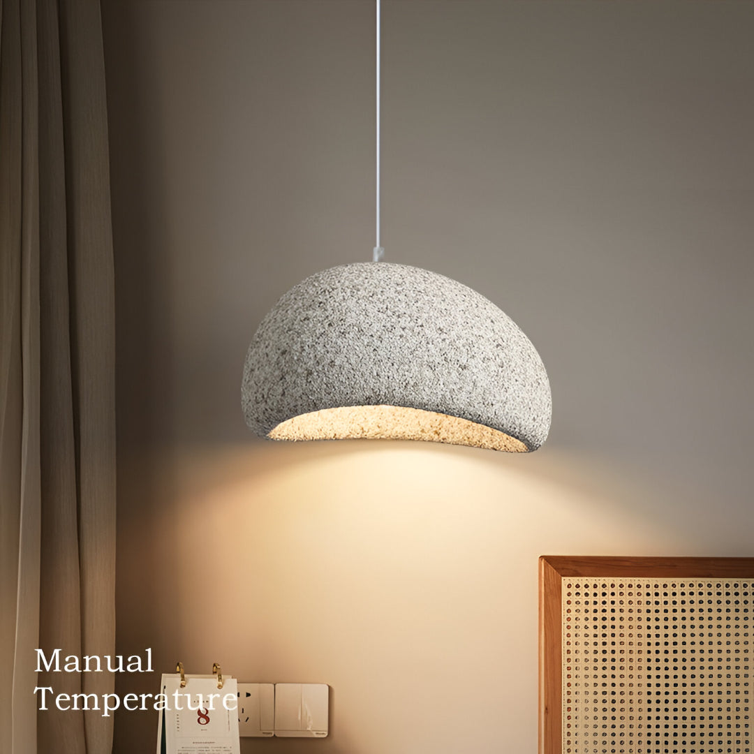 Suspension Pendant Lamp - Domed Pebble Shaped Shade