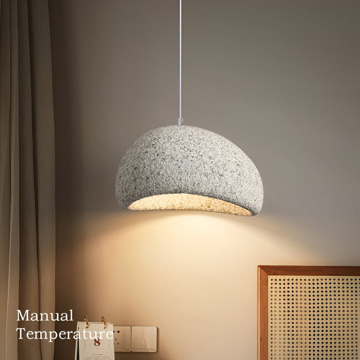 Suspension Pendant Lamp - Domed Pebble Shaped Shade