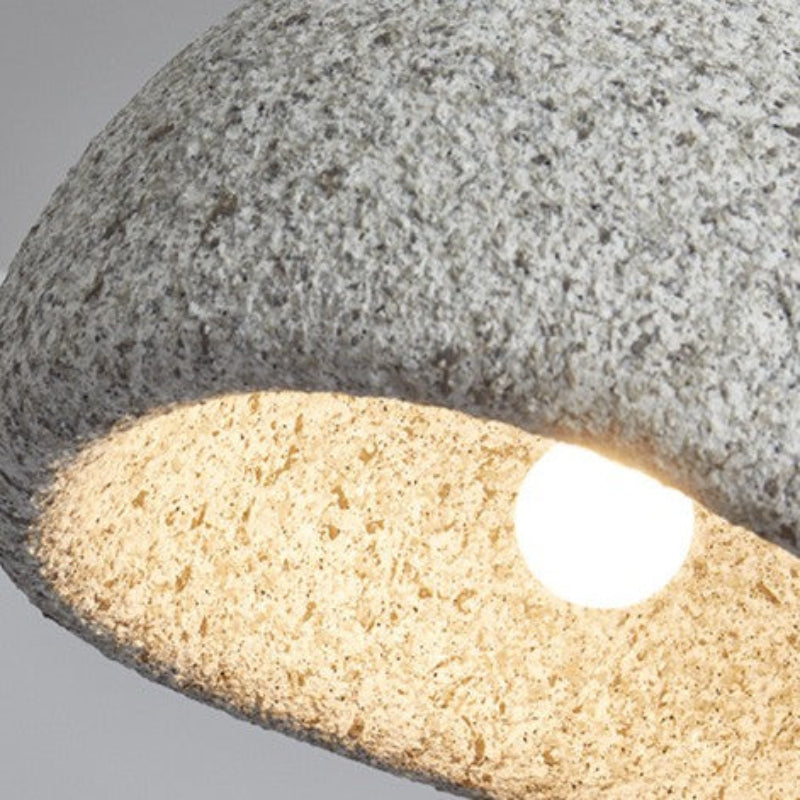 Suspension Pendant Lamp - Domed Pebble Shaped Shade