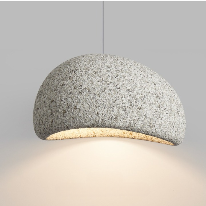 Suspension Pendant Lamp - Domed Pebble Shaped Shade
