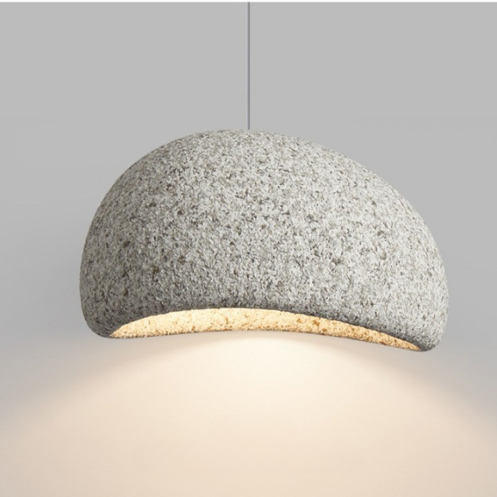 Suspension Pendant Lamp - Domed Pebble Shaped Shade