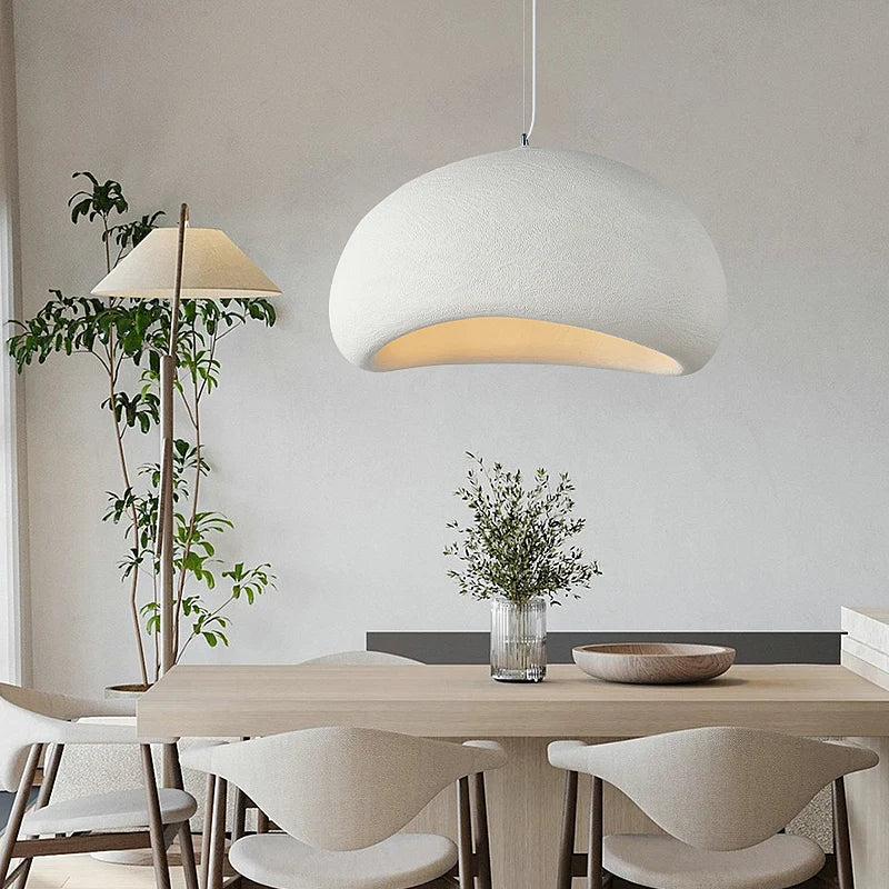 Suspension Pendant Lamp - Domed Pebble Shaped Shade