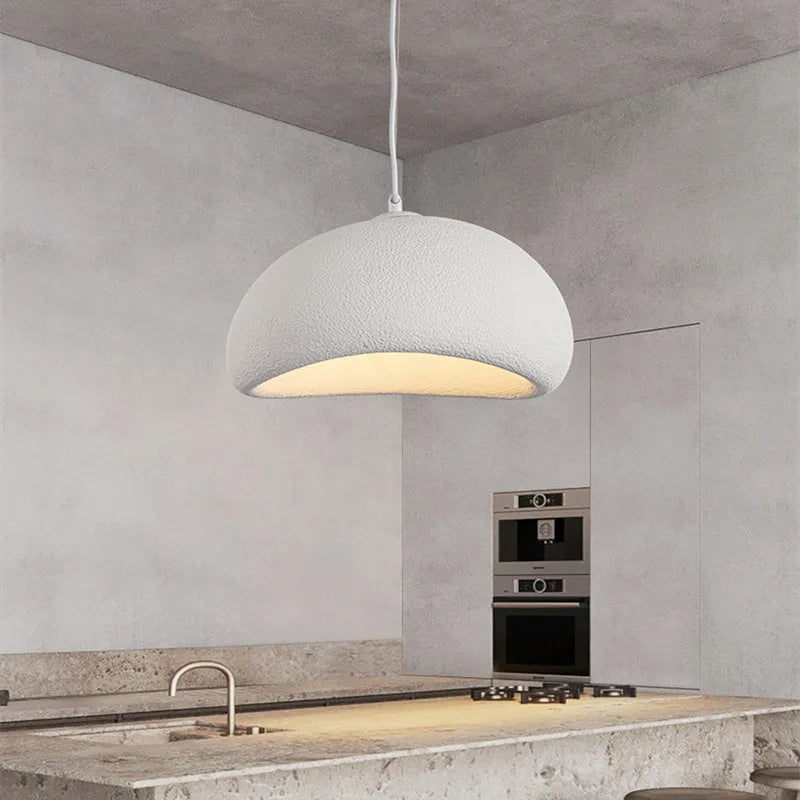 Suspension Pendant Lamp - Domed Pebble Shaped Shade
