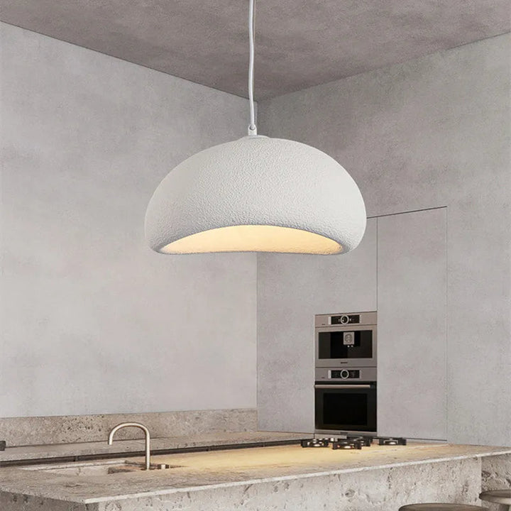 Suspension Pendant Lamp - Domed Pebble Shaped Shade