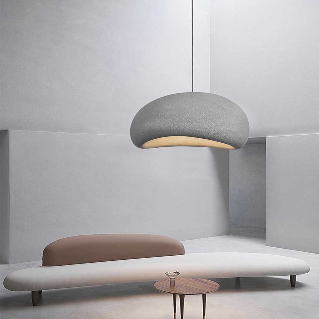 Suspension Pendant Lamp - Domed Pebble Shaped Shade