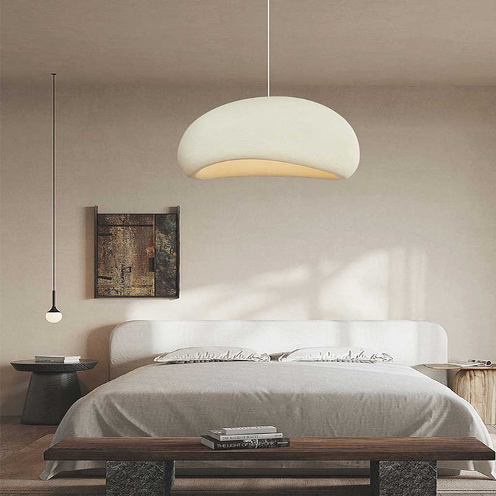 Suspension Pendant Lamp - Domed Pebble Shaped Shade