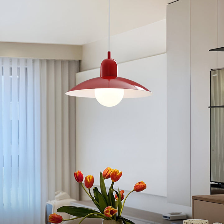 Suspension Pendant Lamp - Domed Shade with Globe