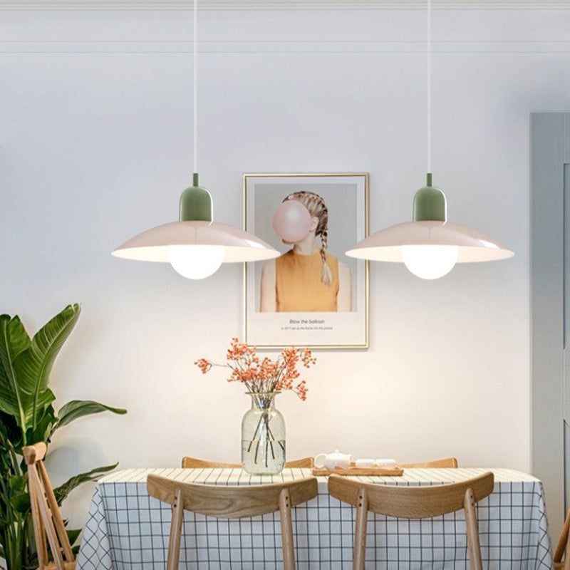 Suspension Pendant Lamp - Domed Shade with Globe