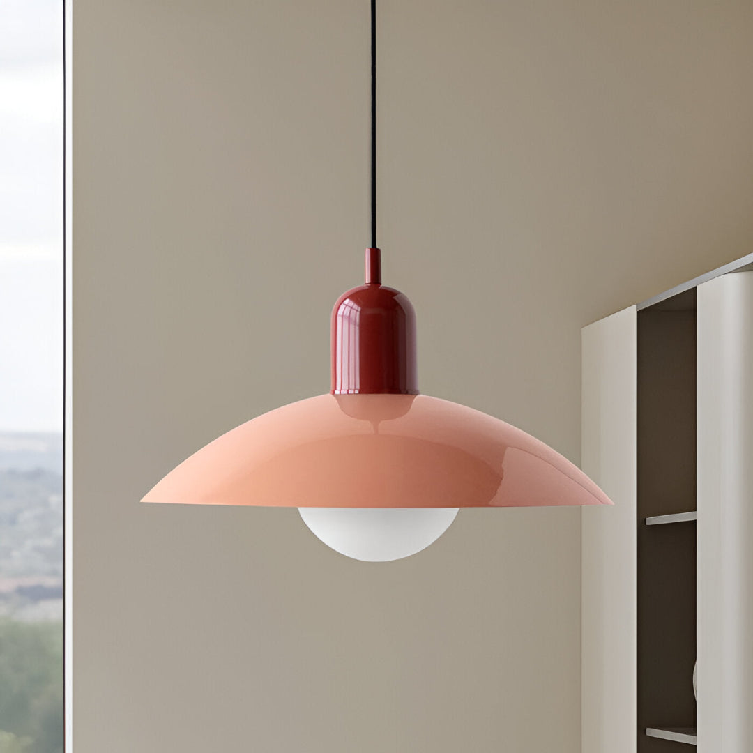 Suspension Pendant Lamp - Domed Shade with Globe
