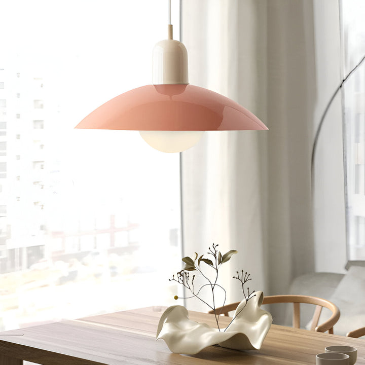 Suspension Pendant Lamp - Domed Shade with Globe