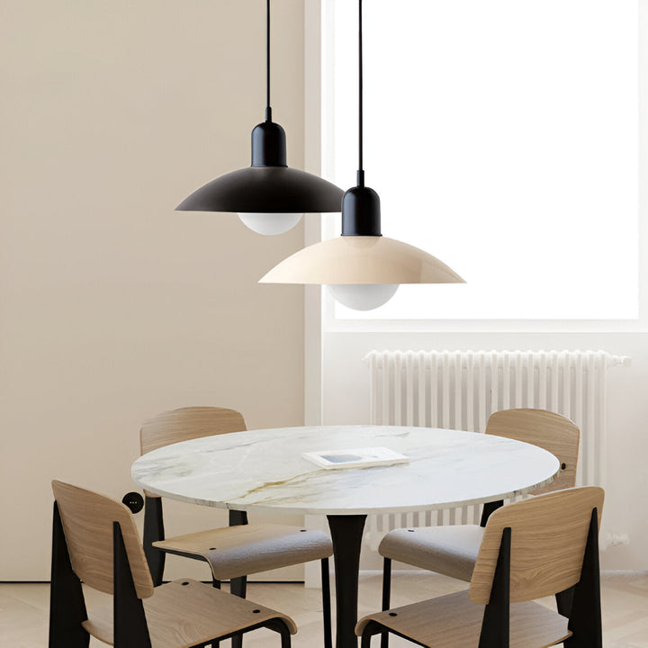Suspension Pendant Lamp - Domed Shade with Globe