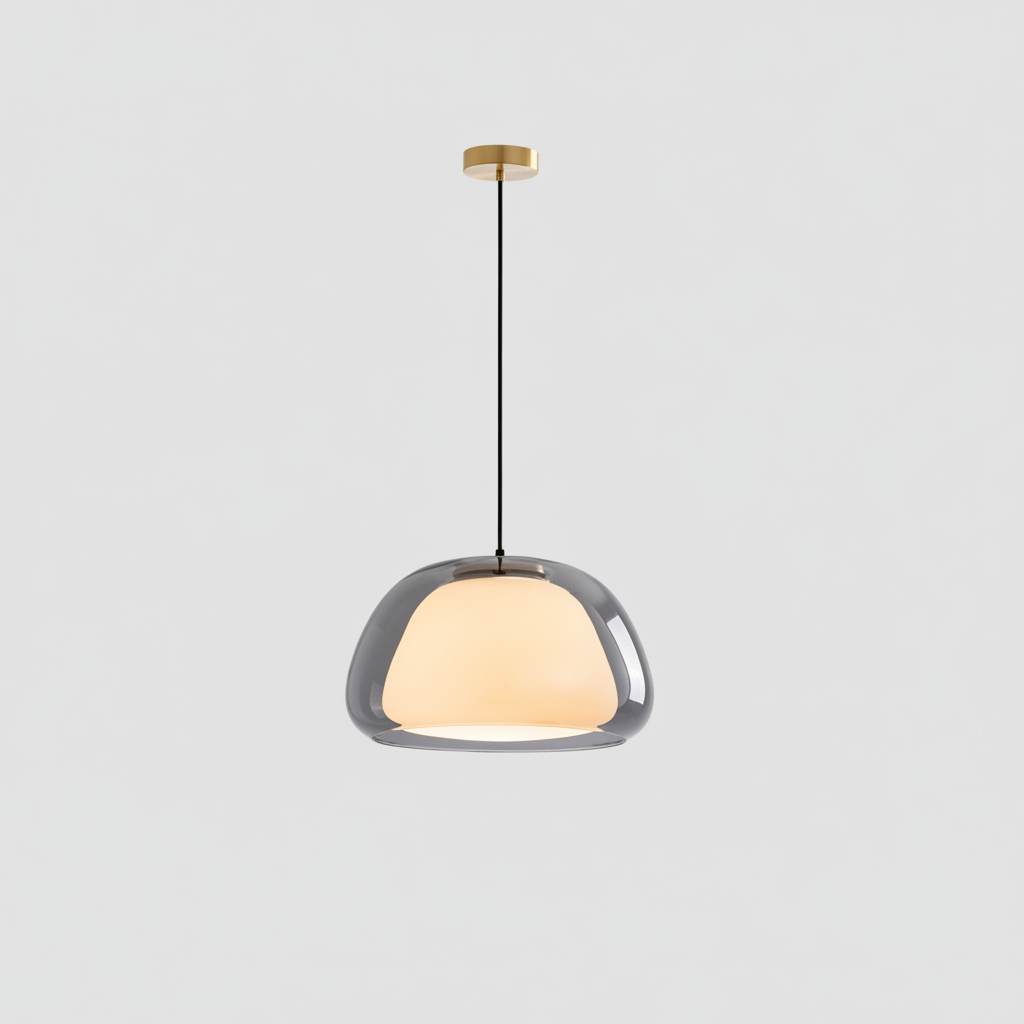Suspension Pendant Lamp - Domed Shade with Inner Diffuser