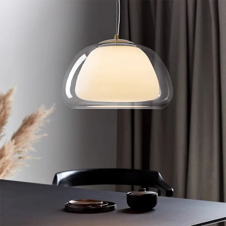 Suspension Pendant Lamp - Domed Shade with Inner Diffuser