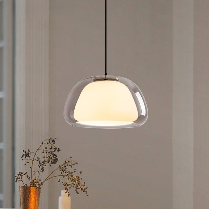 Suspension Pendant Lamp - Domed Shade with Inner Diffuser