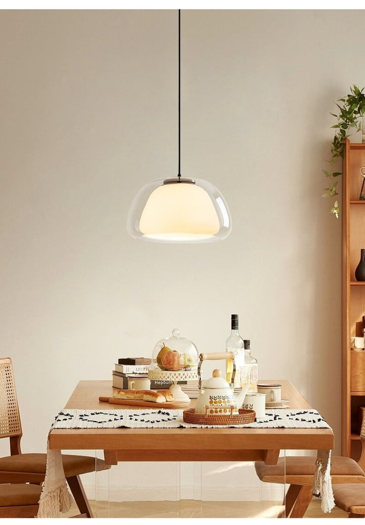 Suspension Pendant Lamp - Domed Shade with Inner Diffuser