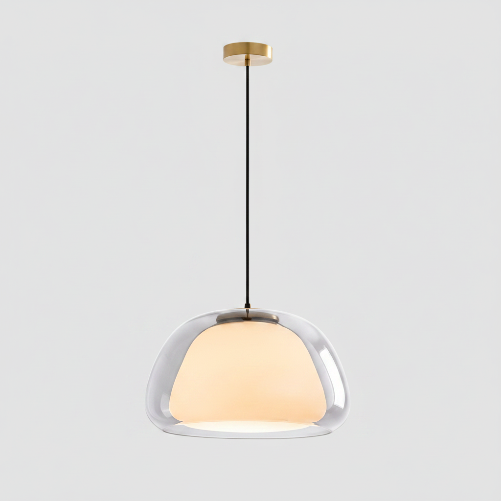 Suspension Pendant Lamp - Domed Shade with Inner Diffuser