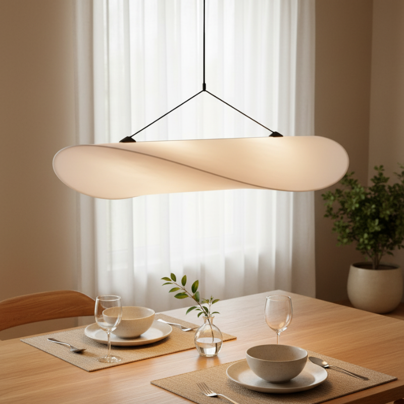 Suspension Pendant Lamp - Elongated Twisted Shade