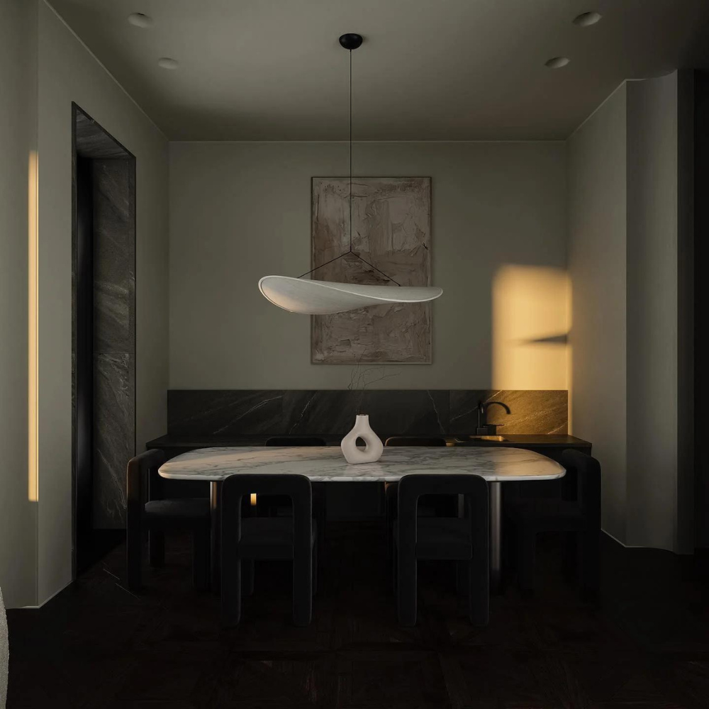 Suspension Pendant Lamp - Elongated Twisted Shade