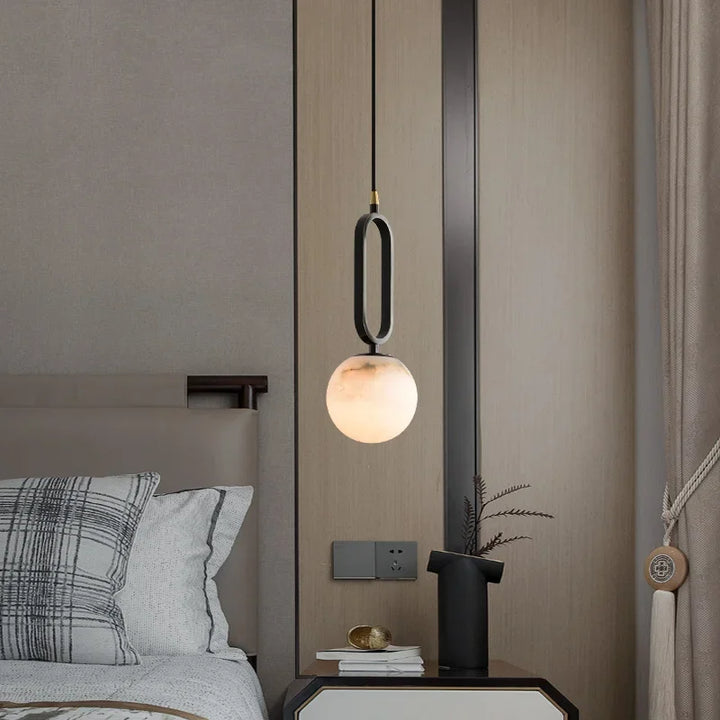Suspension Pendant Lamp - Globe Shade with Oval Loop