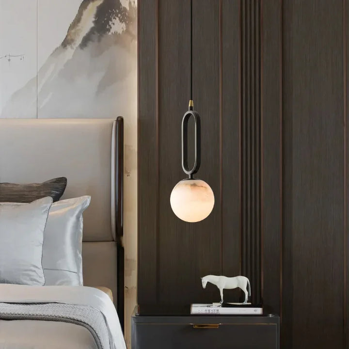Suspension Pendant Lamp - Globe Shade with Oval Loop