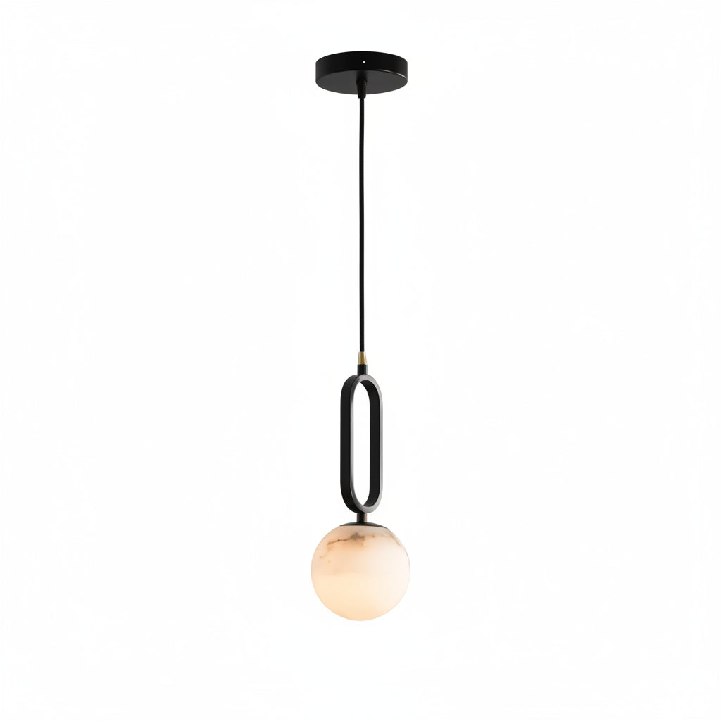 Suspension Pendant Lamp - Globe Shade with Oval Loop