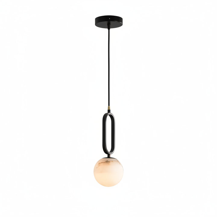 Suspension Pendant Lamp - Globe Shade with Oval Loop