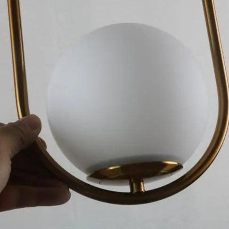 Suspension Pendant Lamp - Globe in Oval Ring Frame
