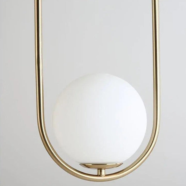 Suspension Pendant Lamp - Globe in Oval Ring Frame