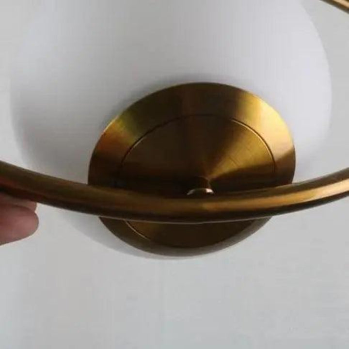 Suspension Pendant Lamp - Globe in Oval Ring Frame