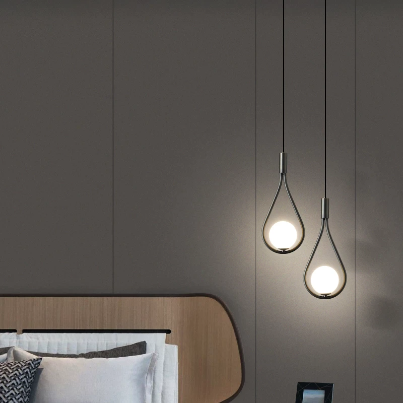 Suspension Pendant Lamp - Globe in Teardrop Loop