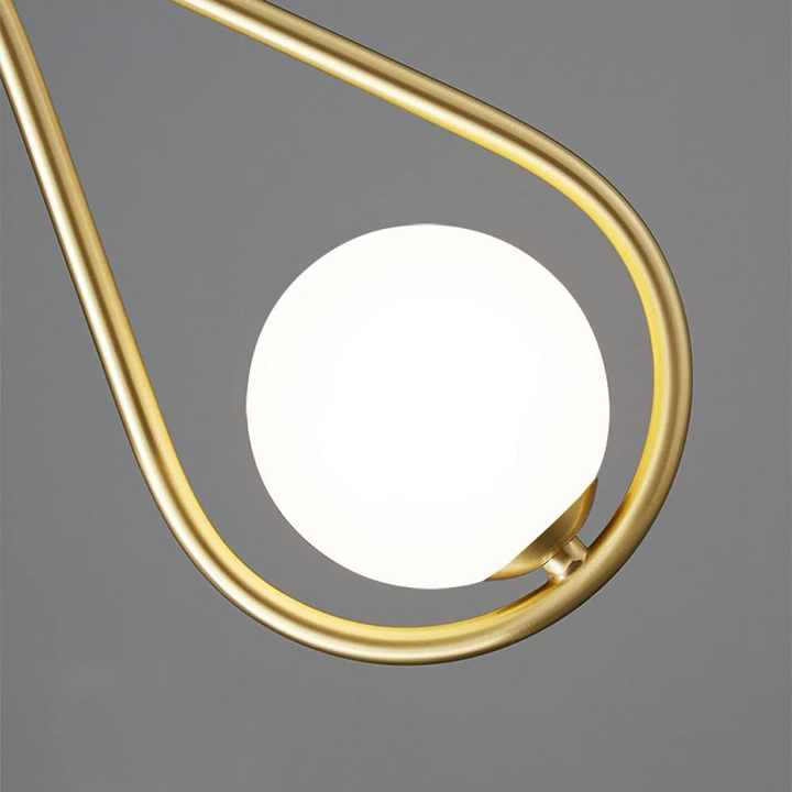 Suspension Pendant Lamp - Globe in Teardrop Loop