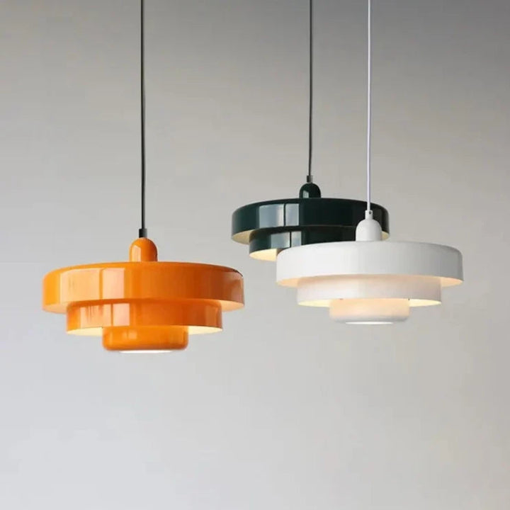 Suspension Pendant Lamp - Layered Tiered Disc Shade