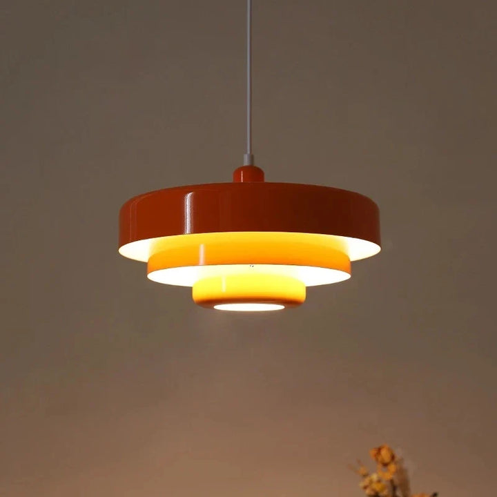 Suspension Pendant Lamp - Layered Tiered Disc Shade