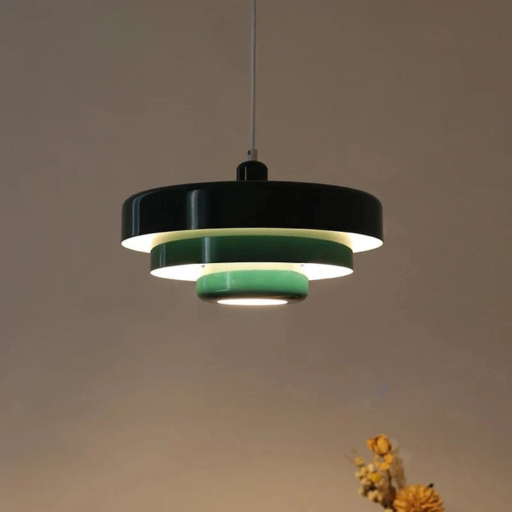 Suspension Pendant Lamp - Layered Tiered Disc Shade