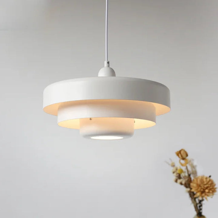 Suspension Pendant Lamp - Layered Tiered Disc Shade