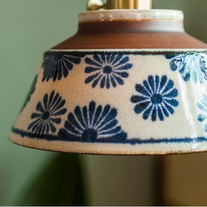 Suspension Pendant Lamp - Patterned Tapered Shade