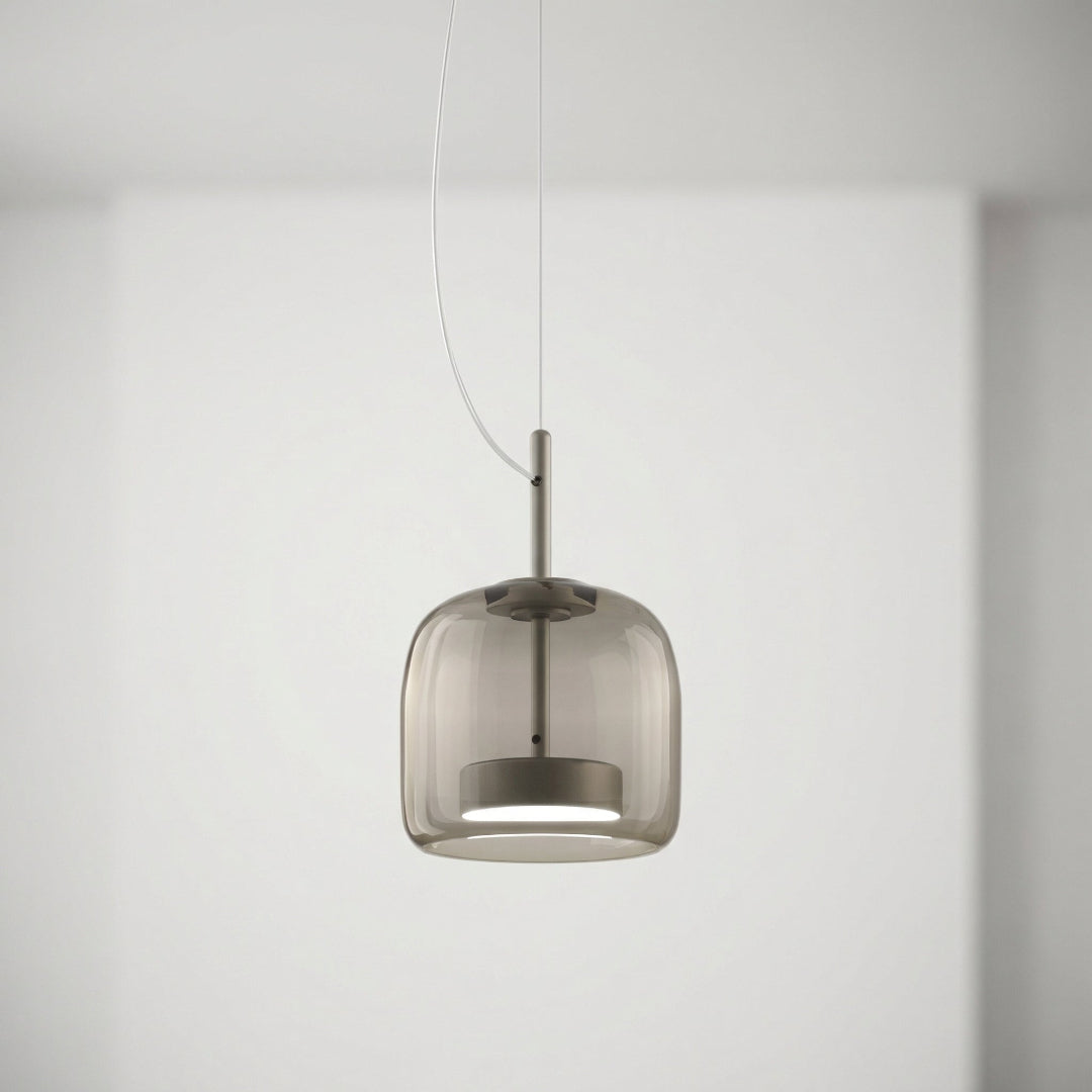 Suspension Pendant Lamp - Rounded Shade with Inner Diffuser Disc