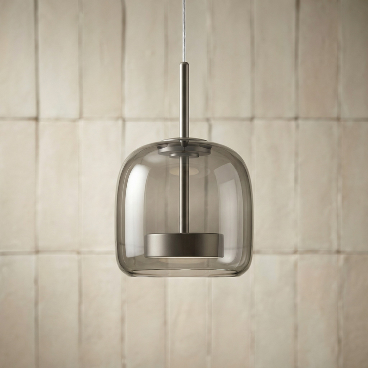 Suspension Pendant Lamp - Rounded Shade with Inner Diffuser Disc