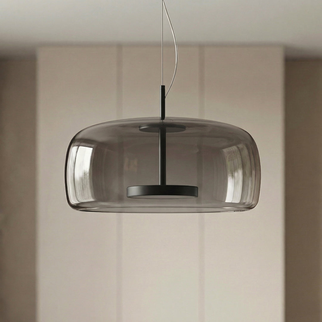 Suspension Pendant Lamp - Rounded Shade with Inner Diffuser Disc
