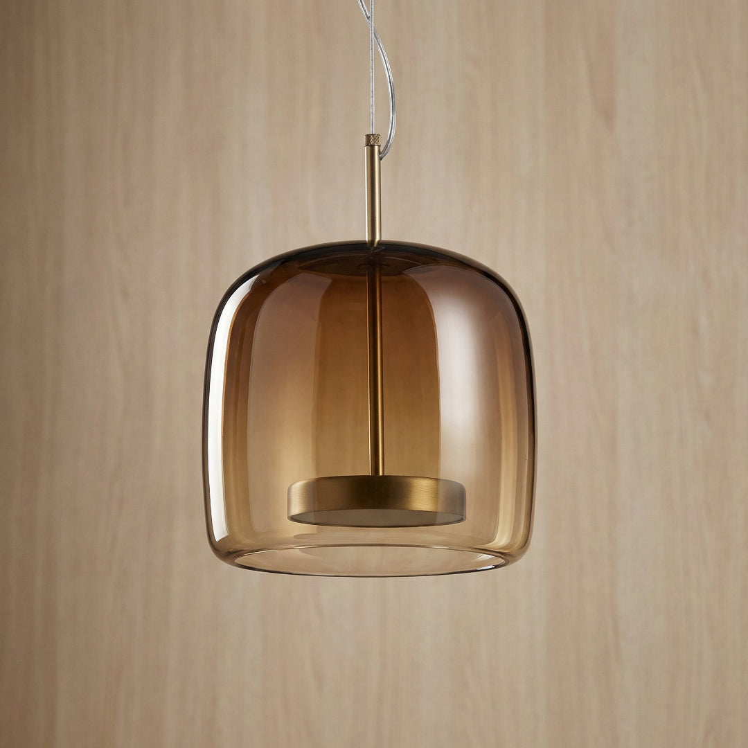 Suspension Pendant Lamp - Rounded Shade with Inner Diffuser Disc