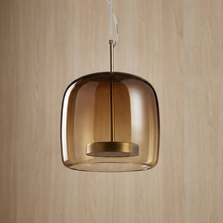 Suspension Pendant Lamp - Rounded Shade with Inner Diffuser Disc